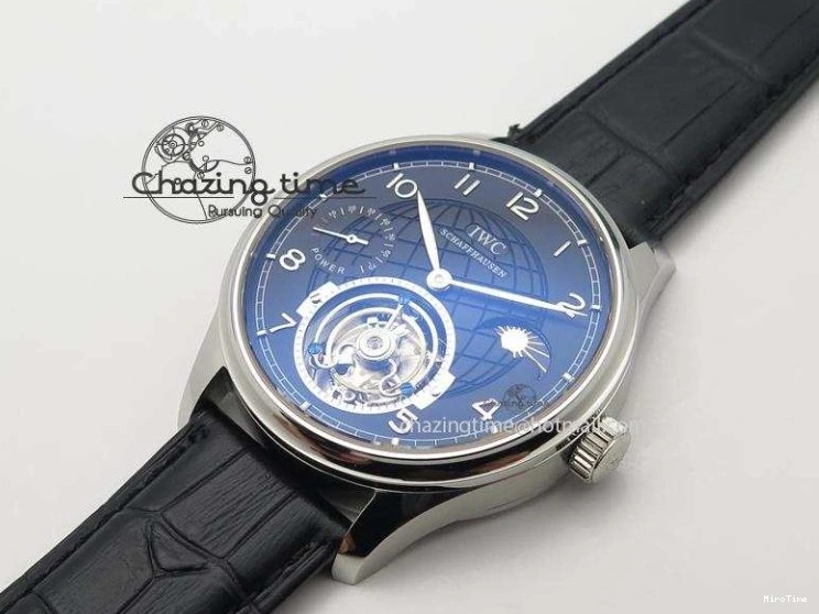 MIROTIME 0807 Portuguese Tourbillon Power Reserve Moonphase SS Black Dial On Black Leather Strap TechFriendly 7321